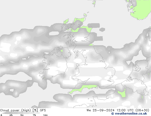 Cloud cover (high) GFS September 2024