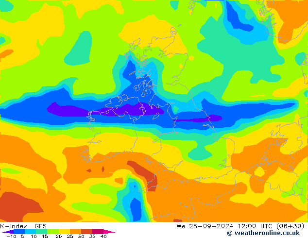 K-Index GFS We 25.09.2024 12 UTC