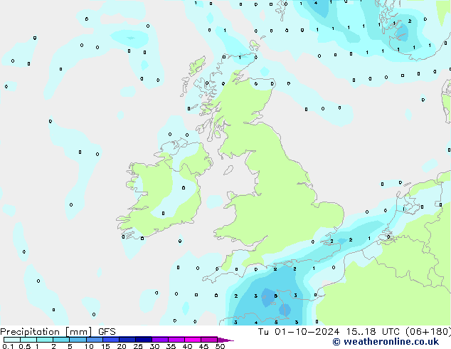 Precipitation GFS Tu 01.10.2024 18 UTC