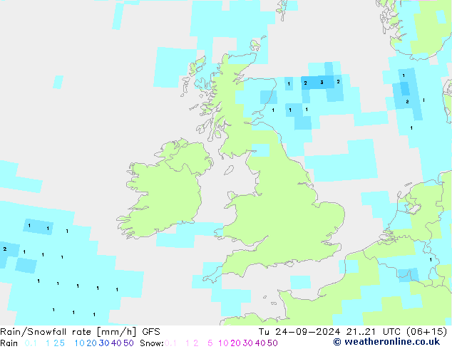 Rain/Snowfall rate GFS mar 24.09.2024 21 UTC