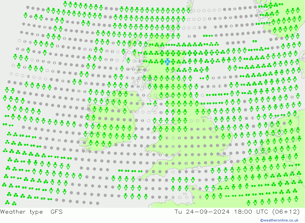 Type de précipitation GFS mar 24.09.2024 18 UTC