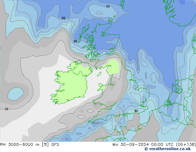 RH 3000-6000 m GFS Seg 30.09.2024 00 UTC