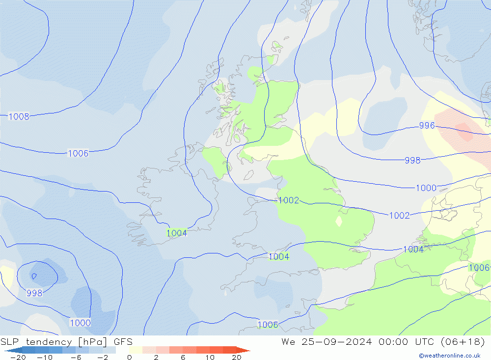 Y. Basıncı eğilimi GFS Çar 25.09.2024 00 UTC