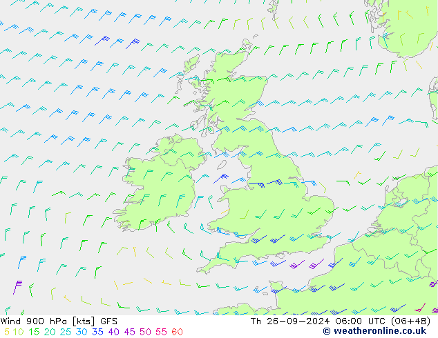 Wind 900 hPa GFS Th 26.09.2024 06 UTC