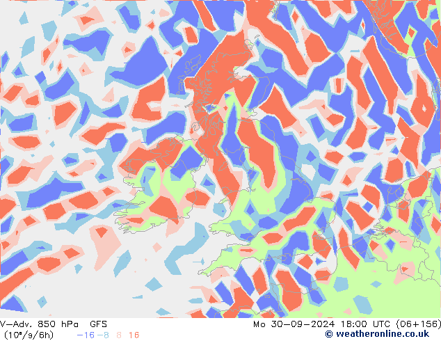 V-Adv. 850 hPa GFS Mo 30.09.2024 18 UTC