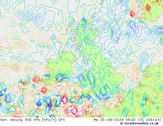 Vert. Velocity 500 hPa GFS mer 25.09.2024 06 UTC