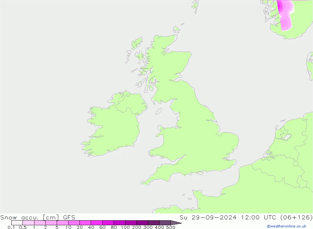 Snow accu. GFS Su 29.09.2024 12 UTC