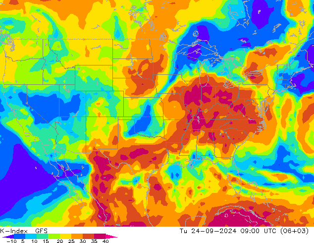 K-Index GFS Ter 24.09.2024 09 UTC