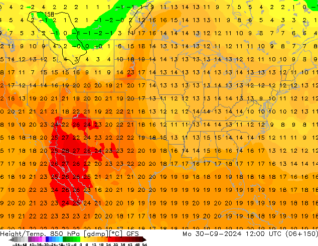 Z500/Rain (+SLP)/Z850 GFS lun 30.09.2024 12 UTC