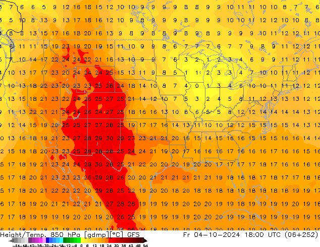 Z500/Rain (+SLP)/Z850 GFS Fr 04.10.2024 18 UTC