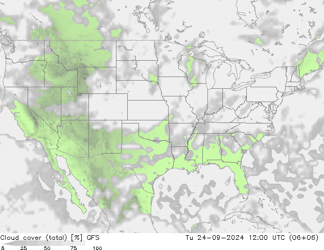 Nubes (total) GFS mar 24.09.2024 12 UTC