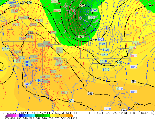 Thck 500-1000hPa GFS mar 01.10.2024 12 UTC