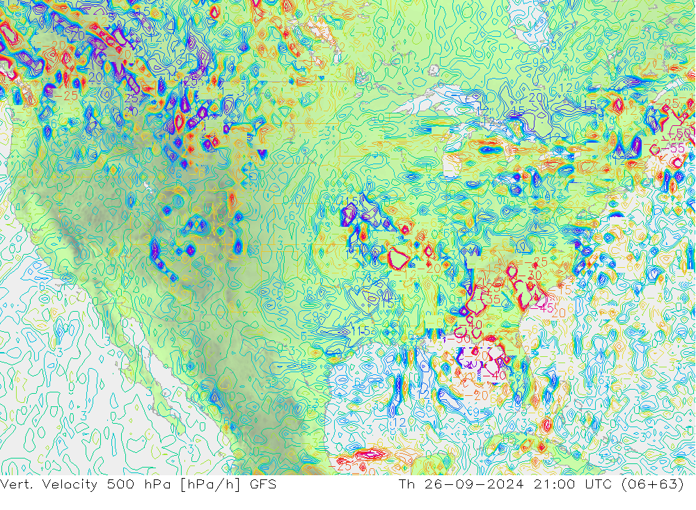 Vert. Velocity 500 hPa GFS gio 26.09.2024 21 UTC