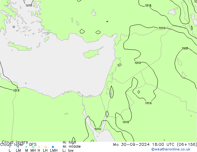 Chmura warstwa GFS pon. 30.09.2024 18 UTC