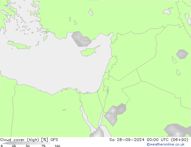 nuvens (high) GFS Sáb 28.09.2024 00 UTC