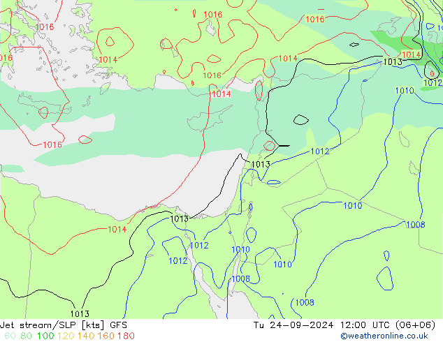 Jet Akımları/SLP GFS Sa 24.09.2024 12 UTC