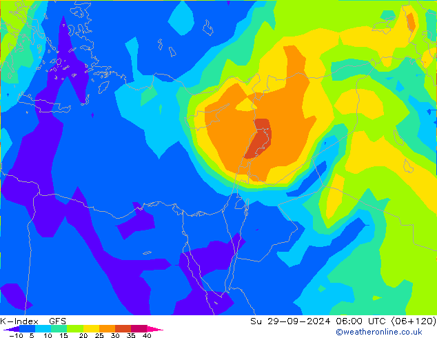 K-Index GFS wrzesień 2024