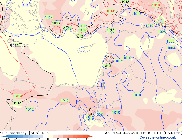 Y. Basıncı eğilimi GFS Pzt 30.09.2024 18 UTC