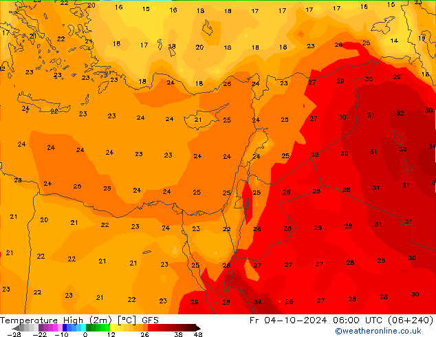 Max.  (2m) GFS  04.10.2024 06 UTC