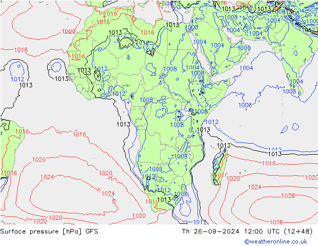 pression de l'air GFS jeu 26.09.2024 12 UTC