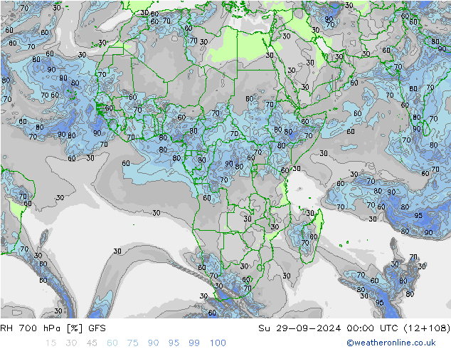 RH 700 hPa GFS  29.09.2024 00 UTC