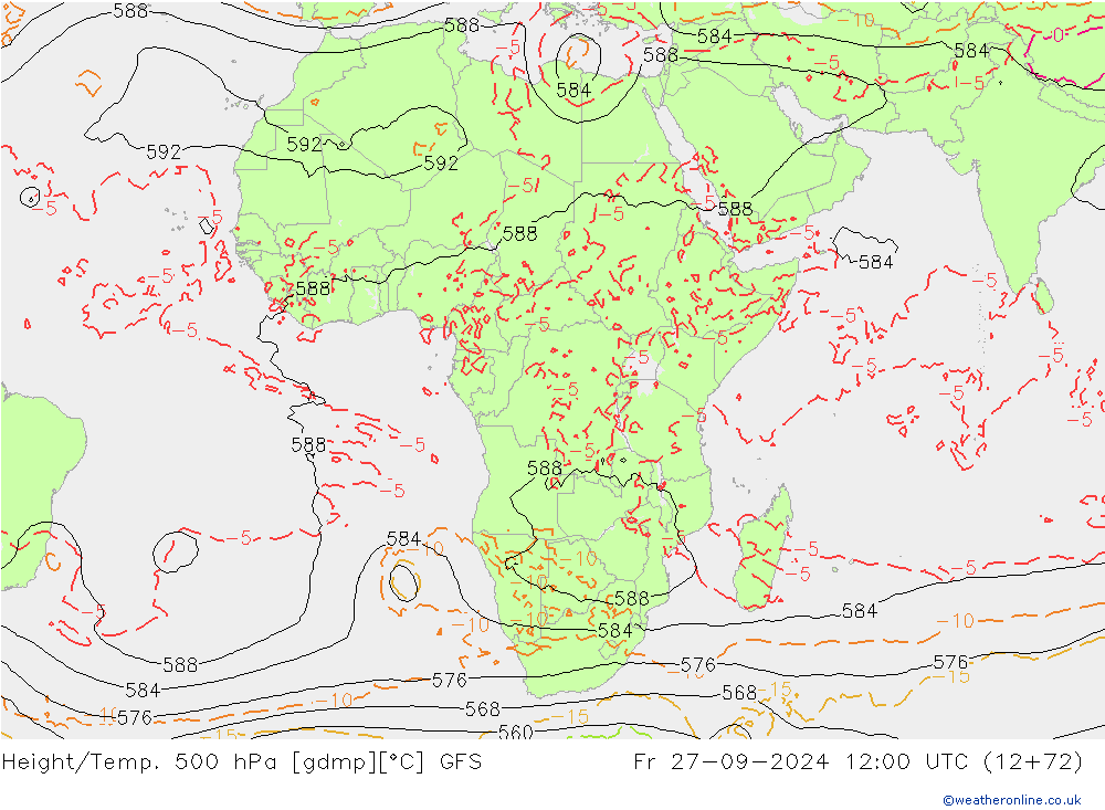 Height/Temp. 500 hPa GFS pt. 27.09.2024 12 UTC