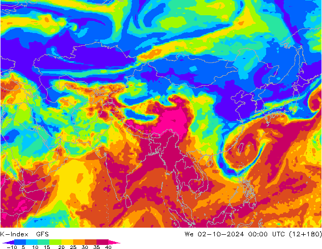 K-Index GFS Qua 02.10.2024 00 UTC