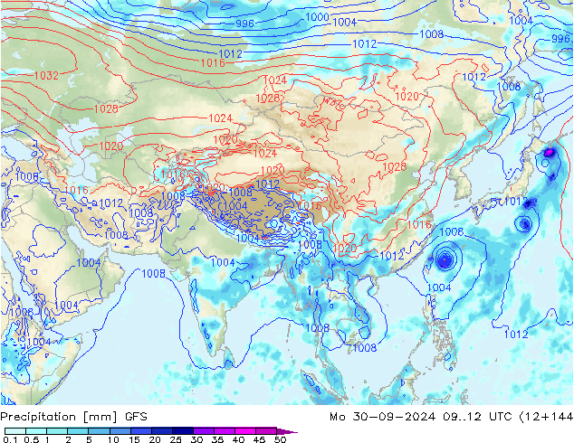 precipitação GFS Seg 30.09.2024 12 UTC