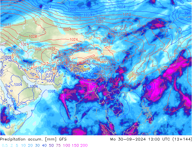 Nied. akkumuliert GFS Mo 30.09.2024 12 UTC