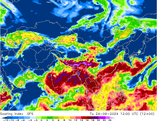 Soaring Index GFS Di 24.09.2024 12 UTC