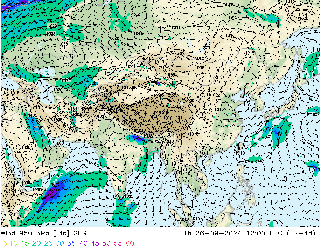  950 hPa GFS  26.09.2024 12 UTC