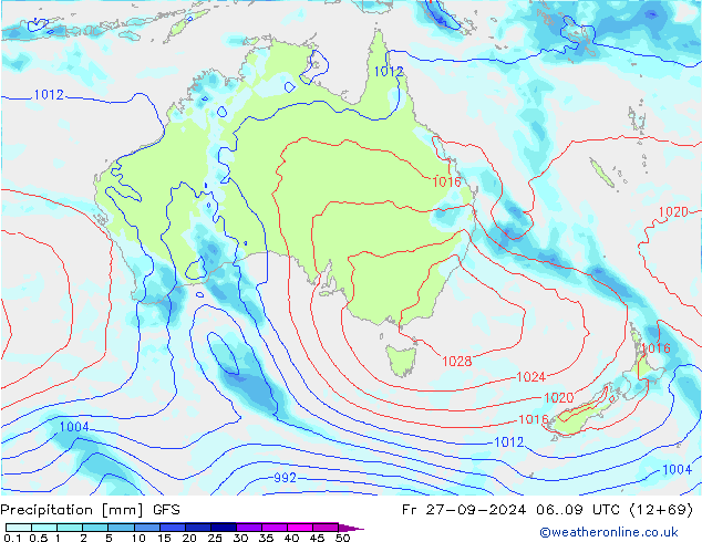 Precipitación GFS vie 27.09.2024 09 UTC