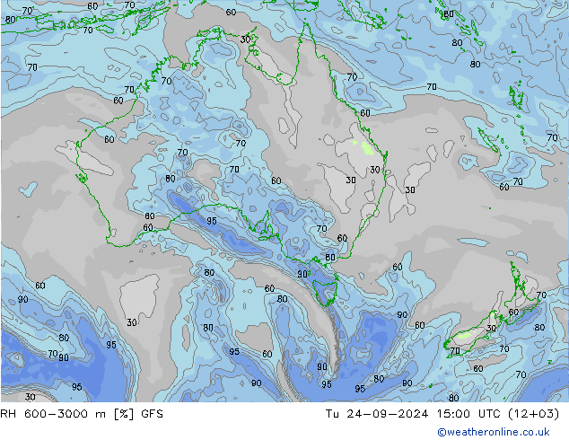 RH 600-3000 m GFS Tu 24.09.2024 15 UTC