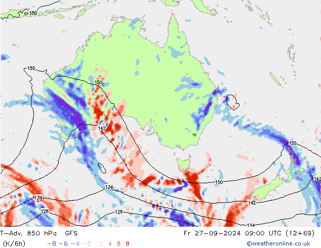 T-Adv. 850 hPa GFS pt. 27.09.2024 09 UTC