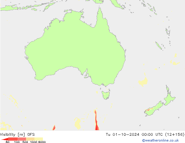 Sichtweite GFS Di 01.10.2024 00 UTC