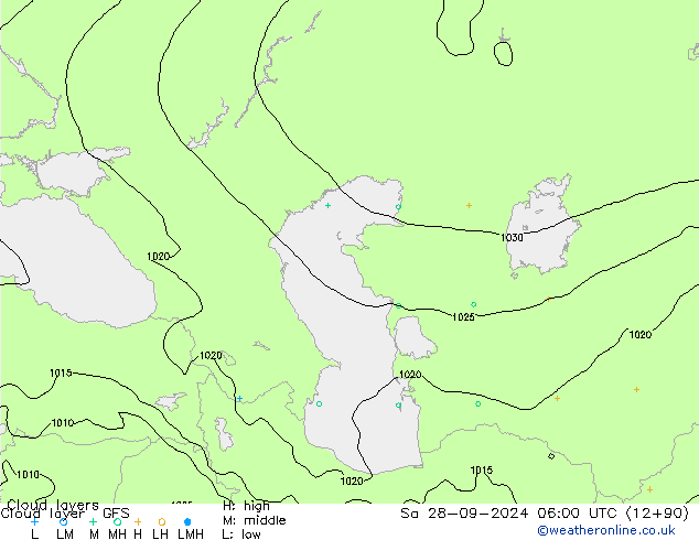 Cloud layer GFS sab 28.09.2024 06 UTC