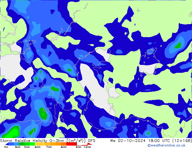 Storm Relative Helicity GFS We 02.10.2024 18 UTC