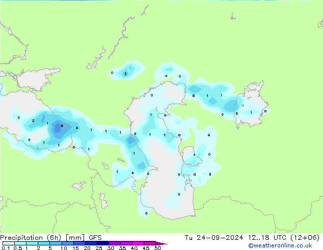 Z500/Rain (+SLP)/Z850 GFS wto. 24.09.2024 18 UTC