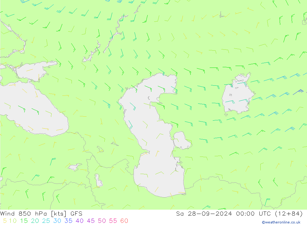 Wind 850 hPa GFS Sa 28.09.2024 00 UTC