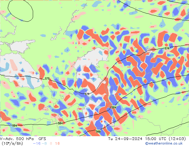 V-Adv. 500 hPa GFS Tu 24.09.2024 15 UTC