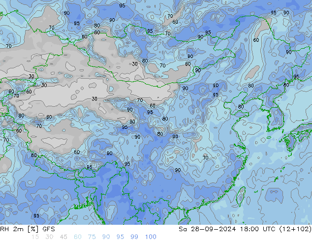 RH 2m GFS Sa 28.09.2024 18 UTC