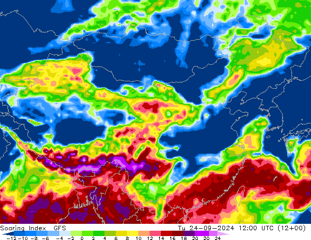 Soaring Index GFS Tu 24.09.2024 12 UTC