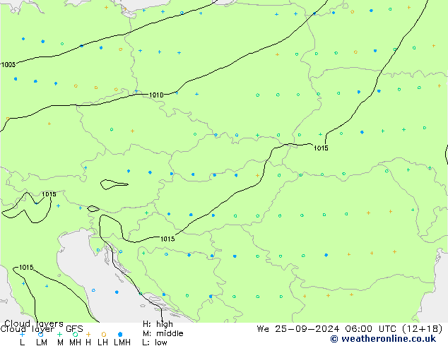 Cloud layer GFS mié 25.09.2024 06 UTC