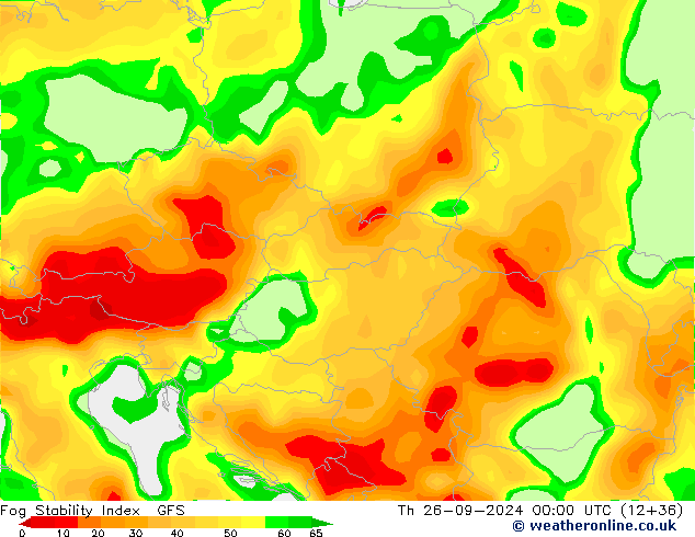 Fog Stability Index GFS do 26.09.2024 00 UTC