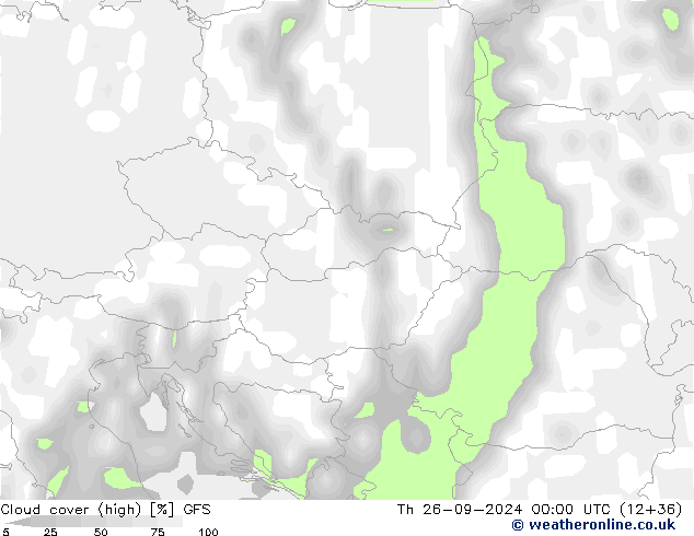 Nuages (élevé) GFS jeu 26.09.2024 00 UTC