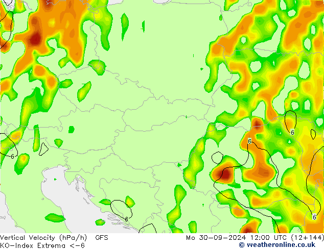 Convection-Index GFS Mo 30.09.2024 12 UTC