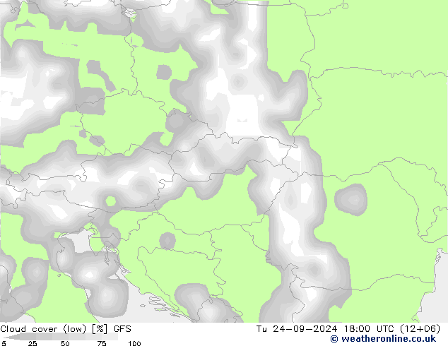 Nubes bajas GFS mar 24.09.2024 18 UTC