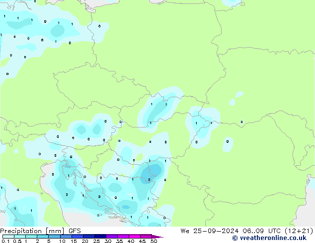 Precipitación GFS mié 25.09.2024 09 UTC