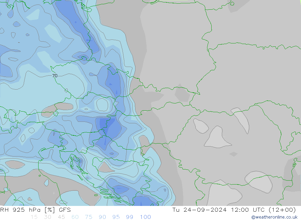 RH 925 hPa GFS Setembro 2024