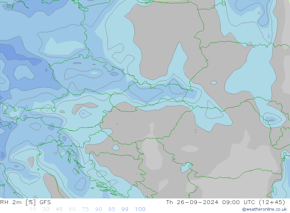 RH 2m GFS Th 26.09.2024 09 UTC